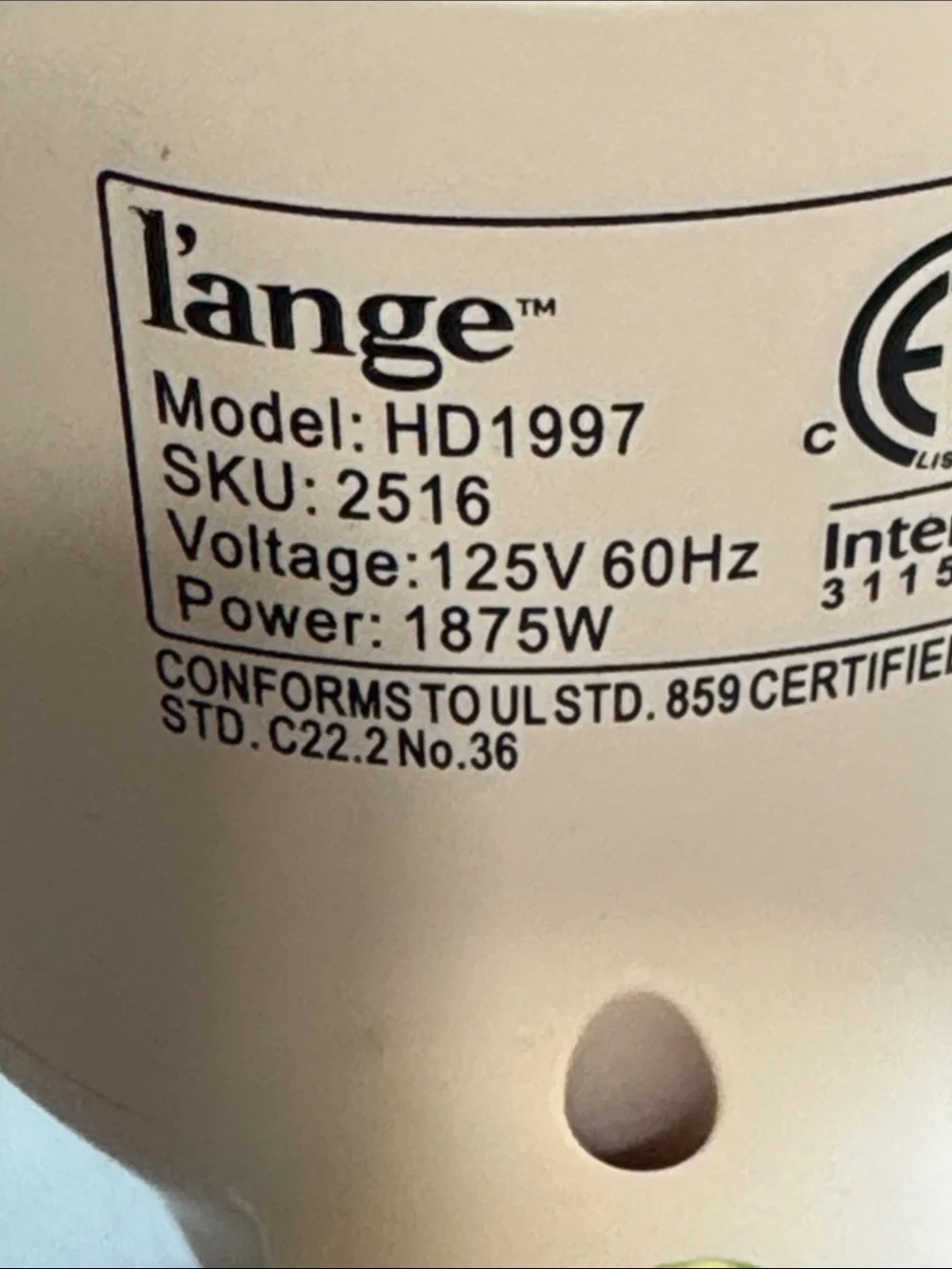 Lange HD1997 Hair Dryer in Blush Pink with Rose Gold Trim Works
